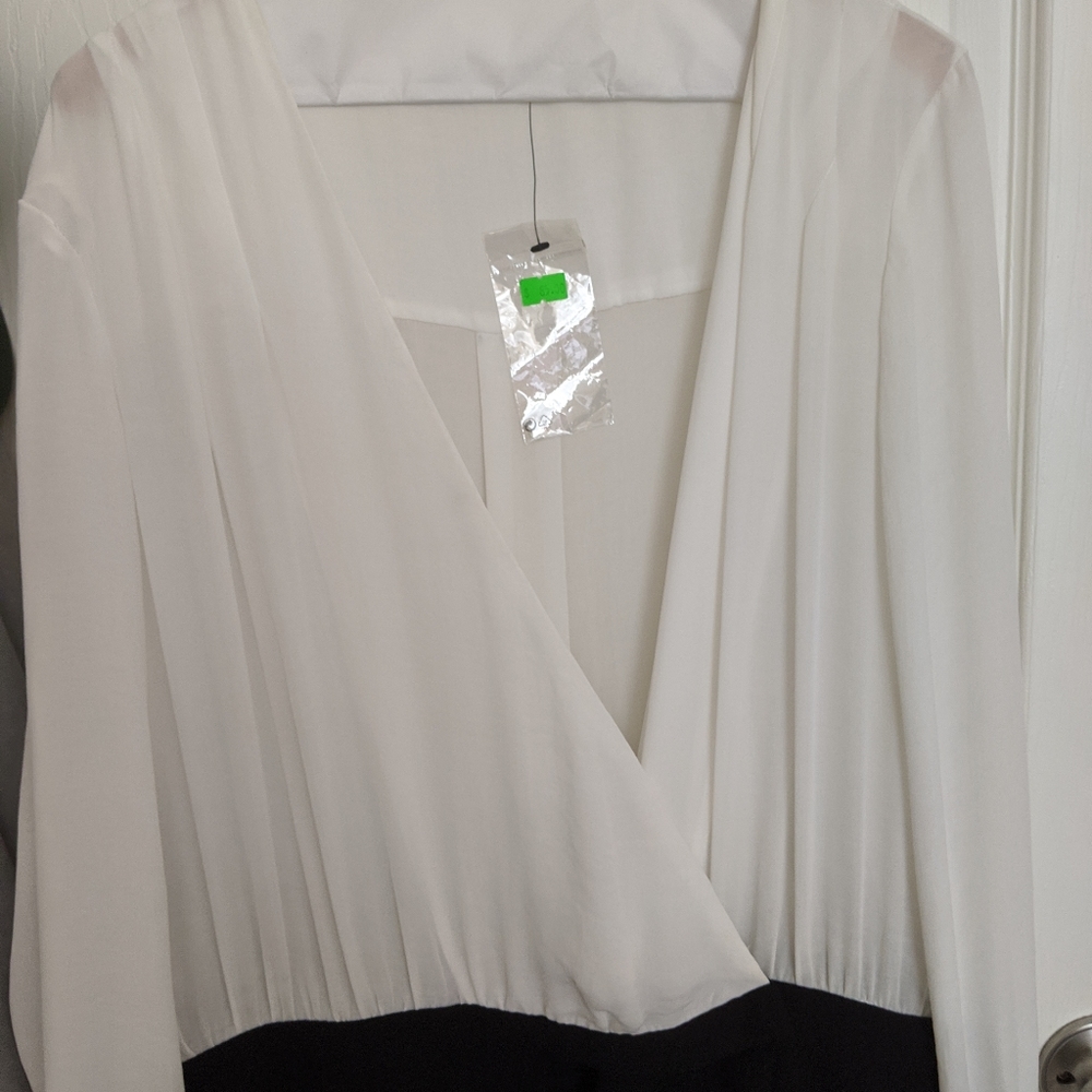 Mango white/black pant suit